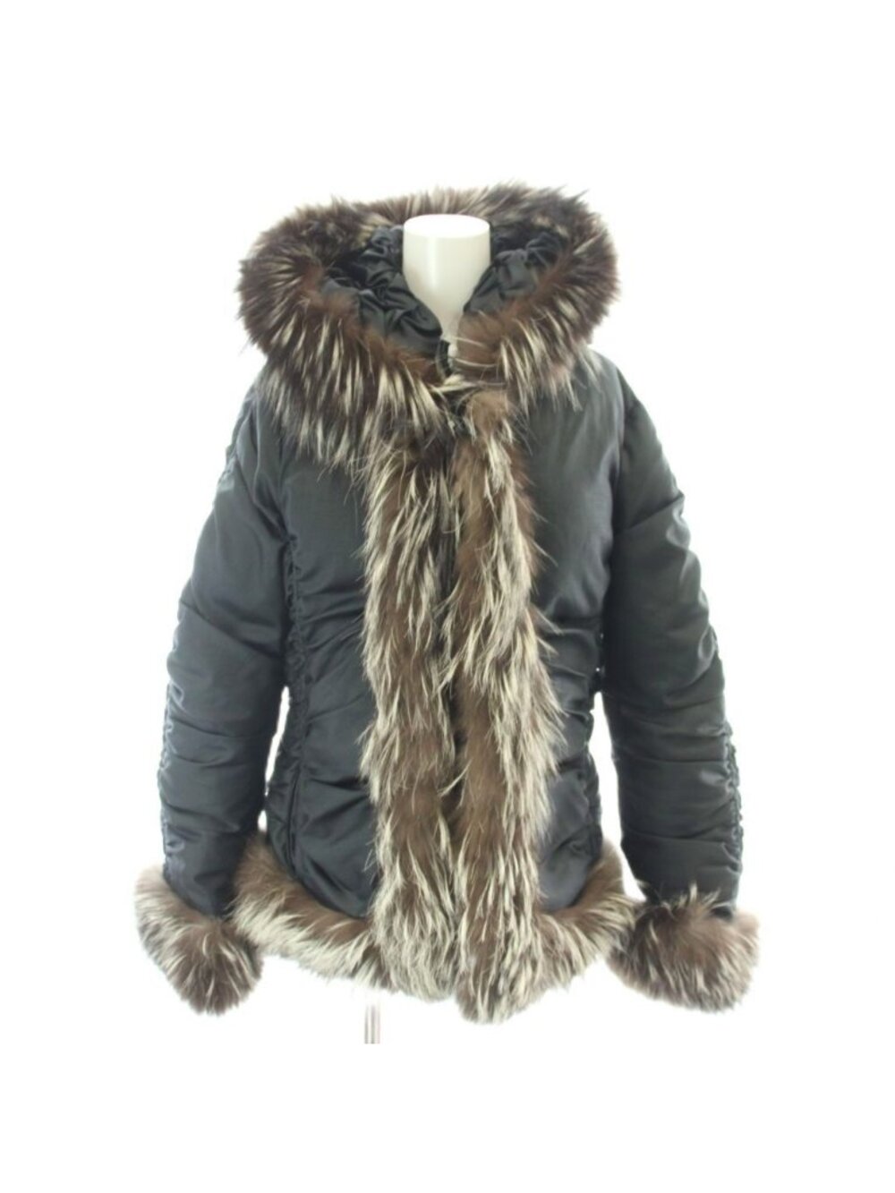 Moncler Down Jacket Hood Fur Black 2